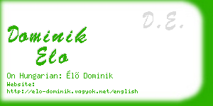 dominik elo business card